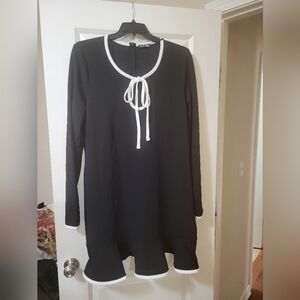 Fashion Nova Black Mini Dress with White Accents